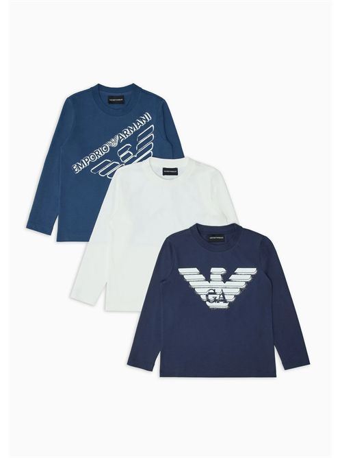 set 3 t-shirt bambino blu EMPORIO ARMANI | 6D4DJ44J54Z/F950